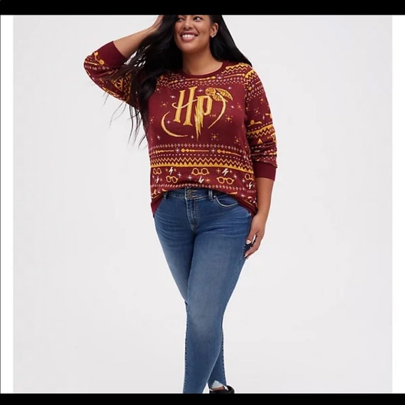 TORRID HARRY POTTER PULLOVER SWEATER - KNIT JACQUARD FAIR ISLE PRINT - Picture 4 of 8